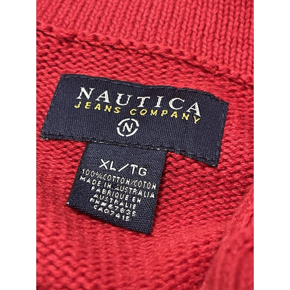 Nautica Full Zip Sweater Cardigan Red Soft - Picture 7 of 8